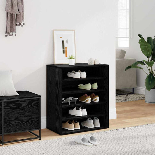 Shoe Cabinet Black Oak 23.62 x 13.78 x 27.56 in Engineered Wood