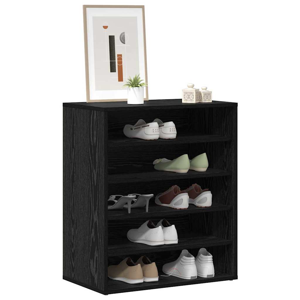 Shoe Cabinet Black Oak 23.62 x 13.78 x 27.56 in Engineered Wood