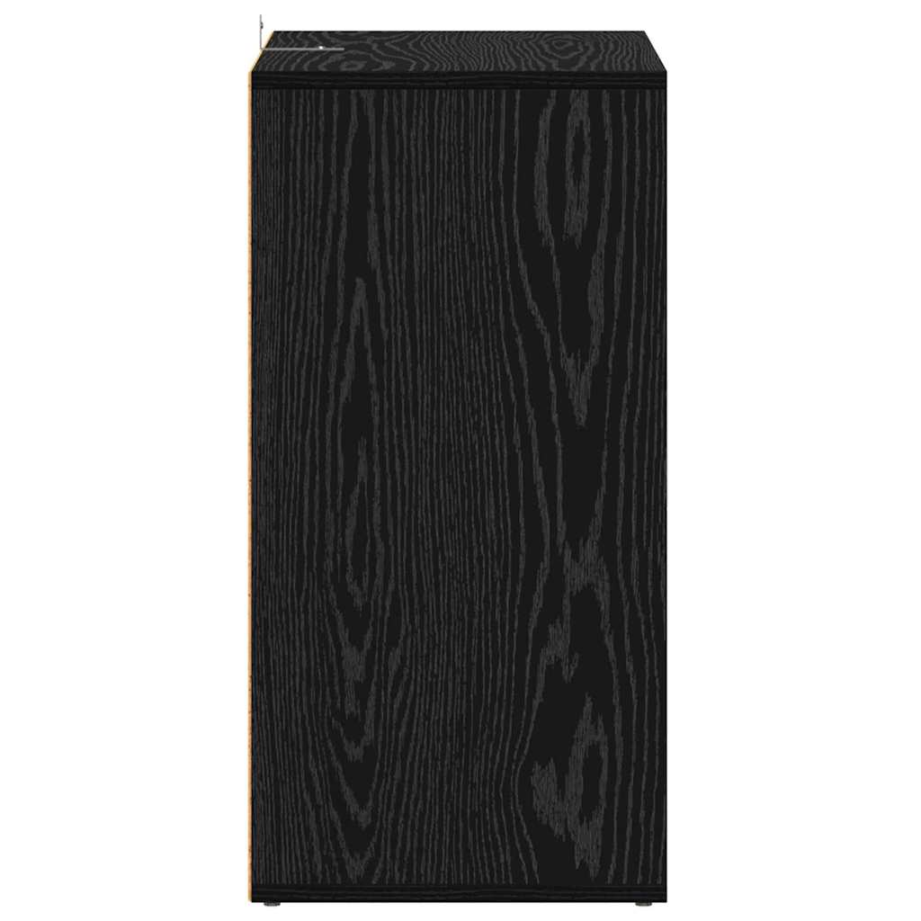 Shoe Cabinet Black Oak 23.62 x 13.78 x 27.56 in Engineered Wood