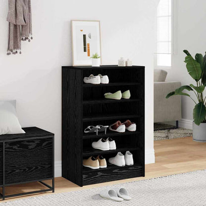 Shoe Cabinet Black Oak 23.62 x 13.78 x 36.22 in Engineered Wood