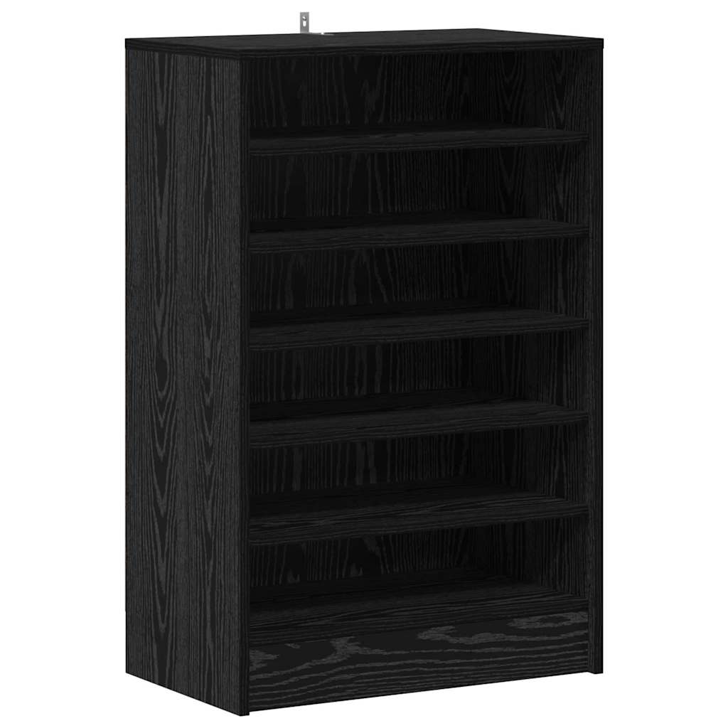 Shoe Cabinet Black Oak 23.62 x 13.78 x 36.22 in Engineered Wood