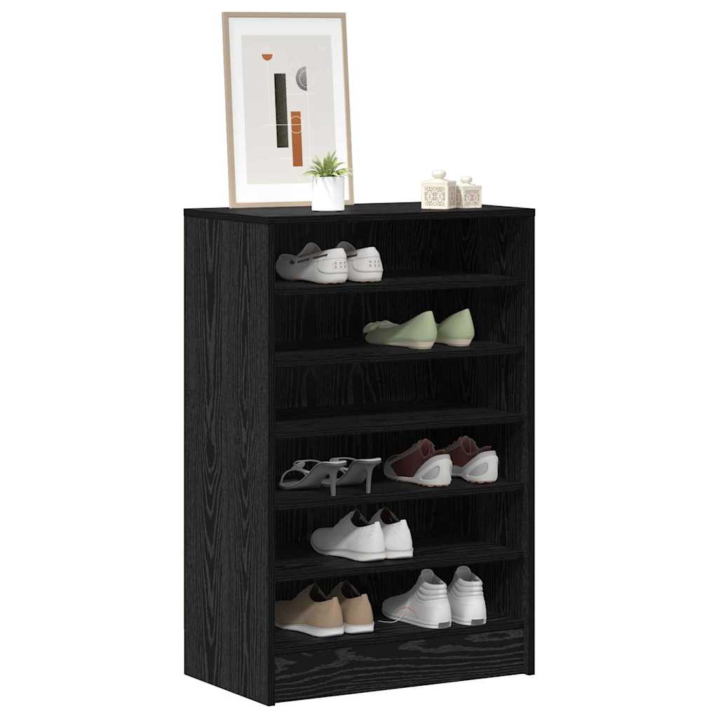 Shoe Cabinet Black Oak 23.62 x 13.78 x 36.22 in Engineered Wood
