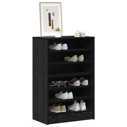 Shoe Cabinet Black Oak 23.62 x 13.78 x 36.22 in Engineered Wood