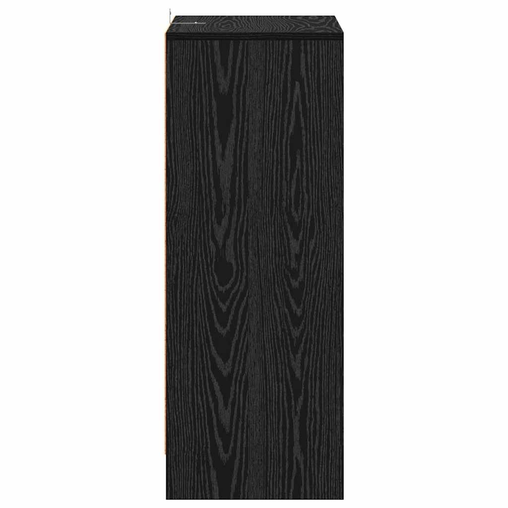 Shoe Cabinet Black Oak 23.62 x 13.78 x 36.22 in Engineered Wood