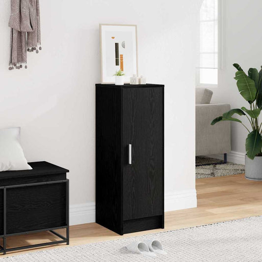 Shoe Cabinet Black Oak 12.60 x 13.78 x 36.22 in Engineered Wood