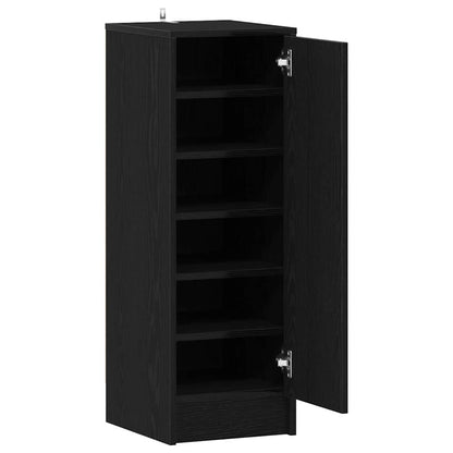 Shoe Cabinet Black Oak 12.60 x 13.78 x 36.22 in Engineered Wood