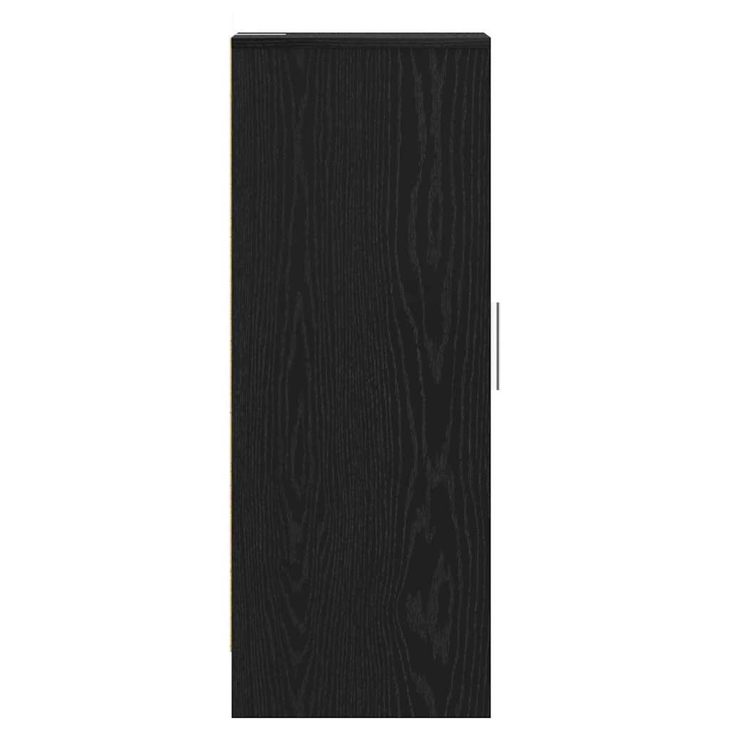 Shoe Cabinet Black Oak 12.60 x 13.78 x 36.22 in Engineered Wood