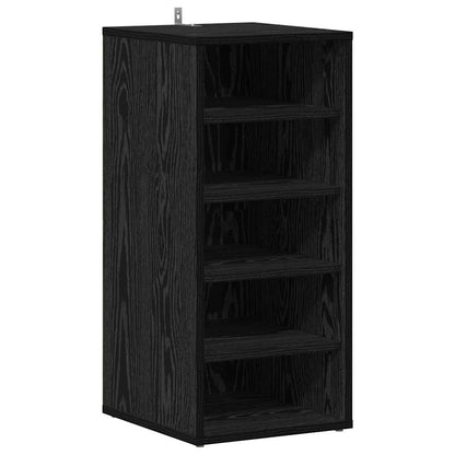 Shoe Cabinet Black Oak 12.60 x 13.78 x 27.56 in Engineered Wood