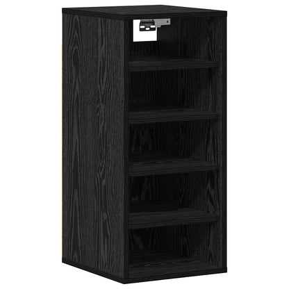 Shoe Cabinet Black Oak 12.60 x 13.78 x 27.56 in Engineered Wood