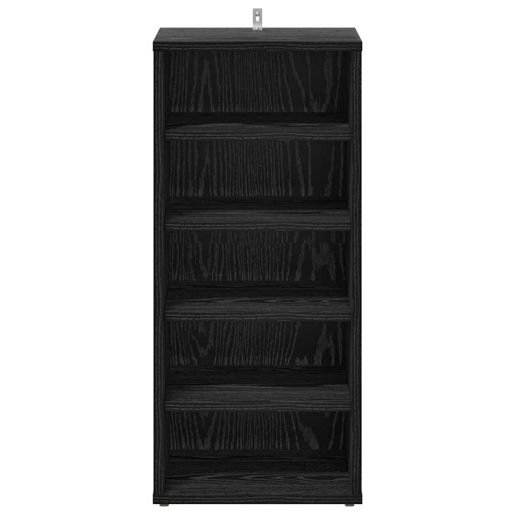 Shoe Cabinet Black Oak 12.60 x 13.78 x 27.56 in Engineered Wood