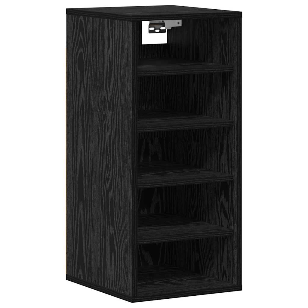 Shoe Cabinet 2 pcs Black Oak 12.60 x 13.78 x 27.56 in