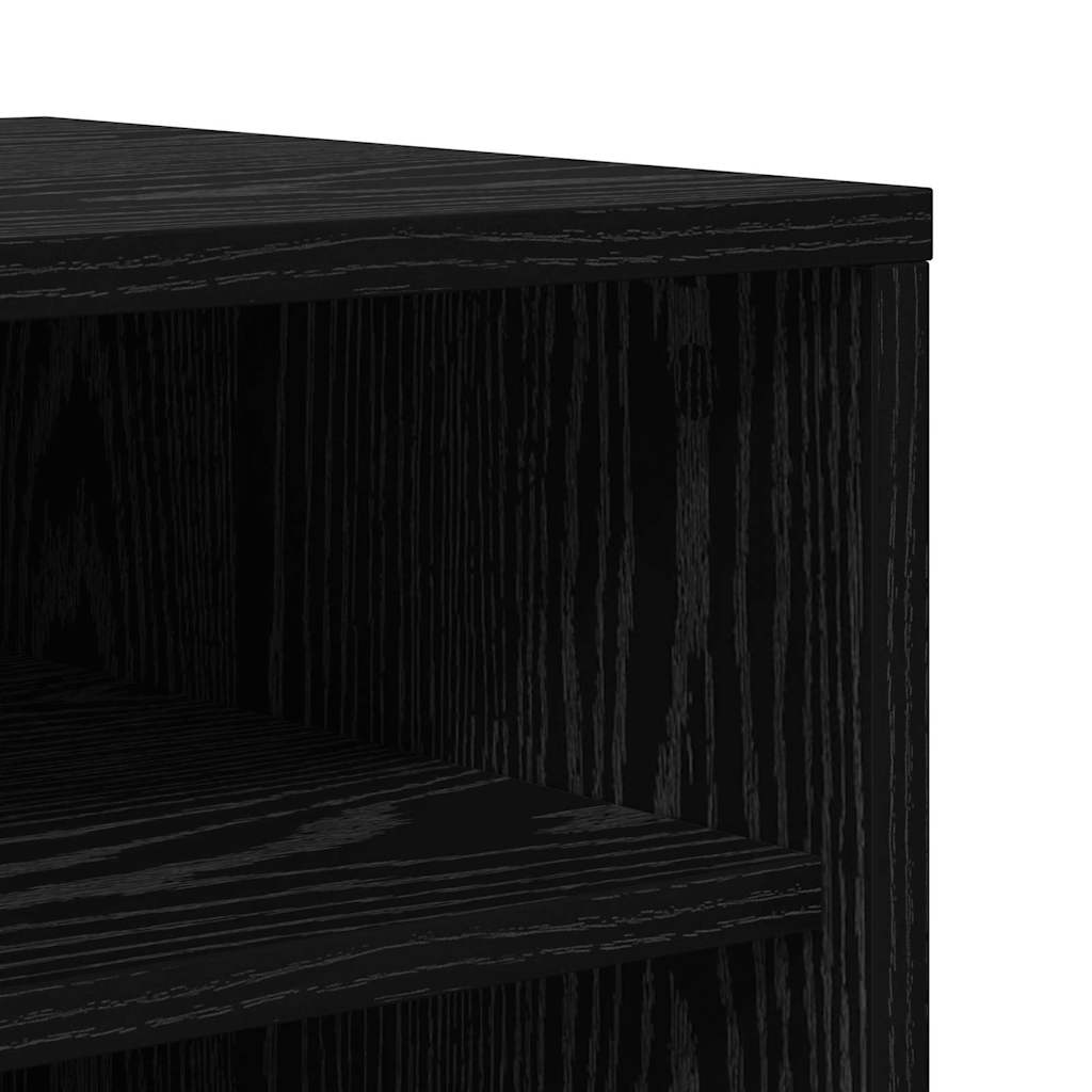 Shoe Cabinet Black Oak 12.60 x 13.78 x 35.43 in Engineered Wood