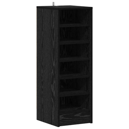 Shoe Cabinet Black Oak 12.60 x 13.78 x 35.43 in Engineered Wood