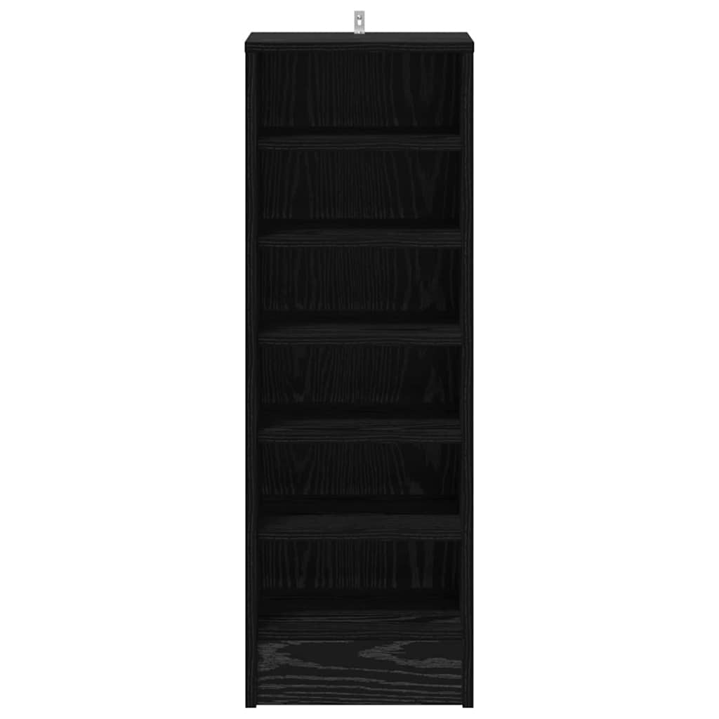 Shoe Cabinet Black Oak 12.60 x 13.78 x 35.43 in Engineered Wood