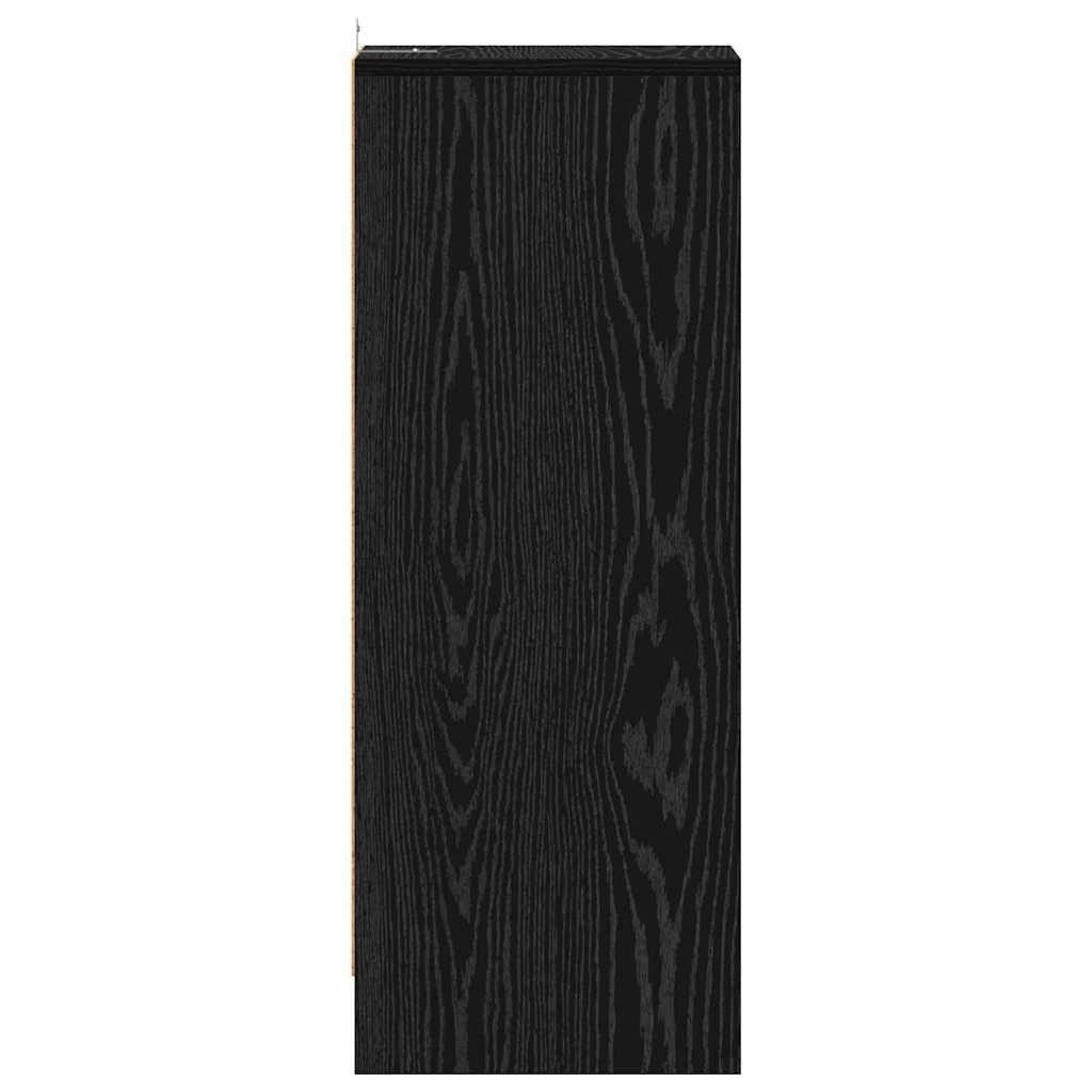 Shoe Cabinet Black Oak 12.60 x 13.78 x 35.43 in Engineered Wood