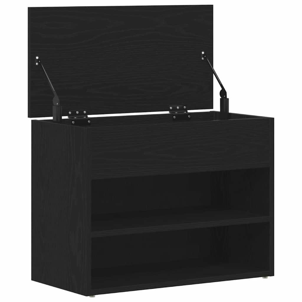 Shoe Bench Black Oak 23.62 x 11.81 x 17.72 in Engineered Wood