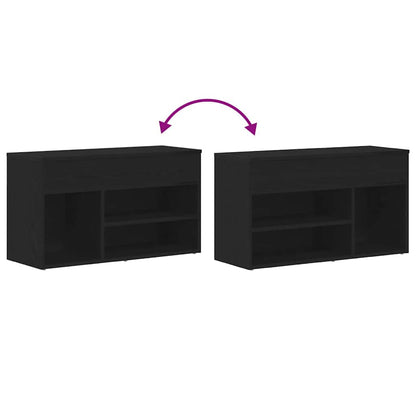 Shoe Bench Black Oak 31.50 x 11.81 x 17.72 in Engineered Wood