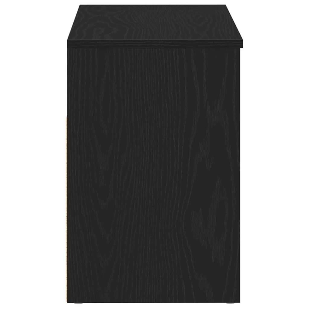 Shoe Bench Black Oak 31.50 x 11.81 x 17.72 in Engineered Wood