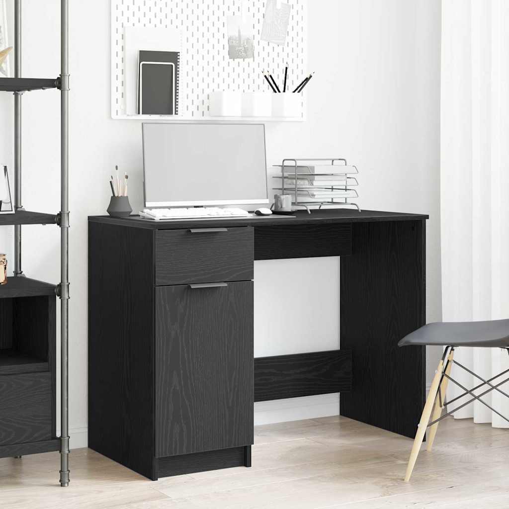 Desk Black Oak 39.37 x 19.69 x 29.53 in Engineered Wood
