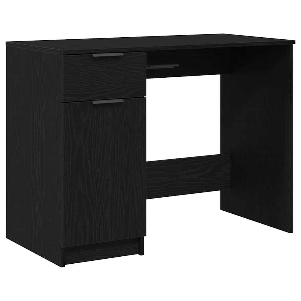 Desk Black Oak 39.37 x 19.69 x 29.53 in Engineered Wood