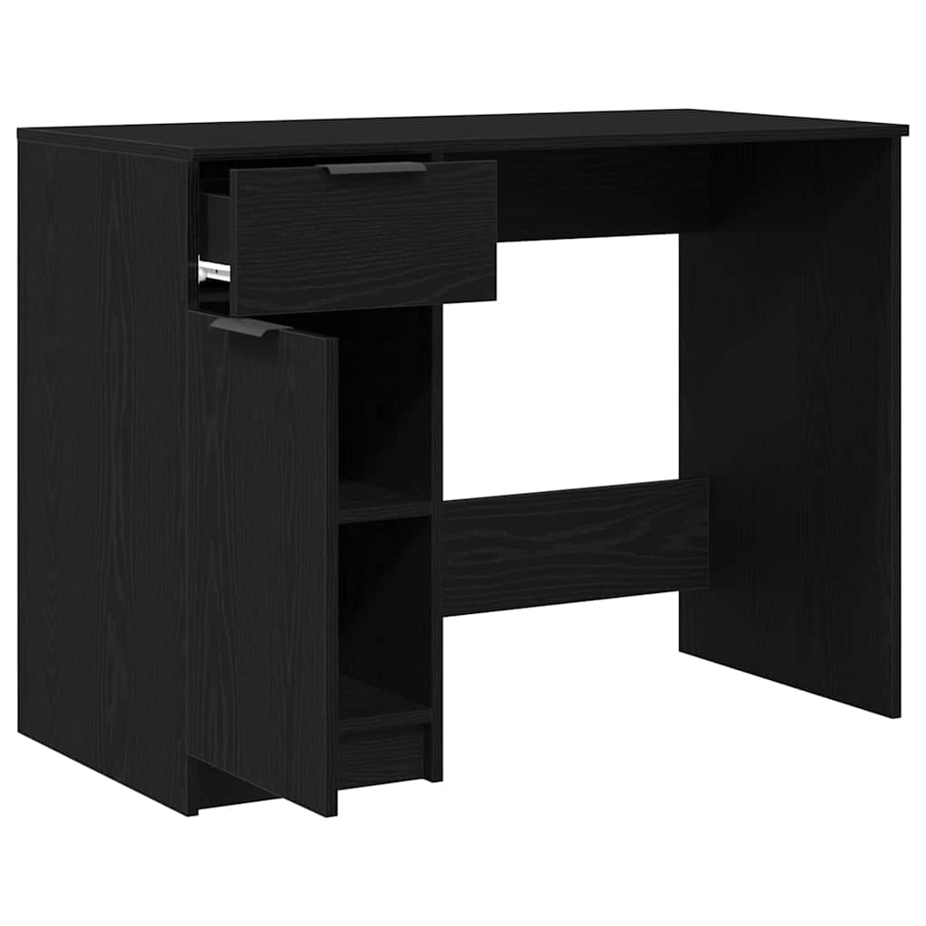 Desk Black Oak 39.37 x 19.69 x 29.53 in Engineered Wood