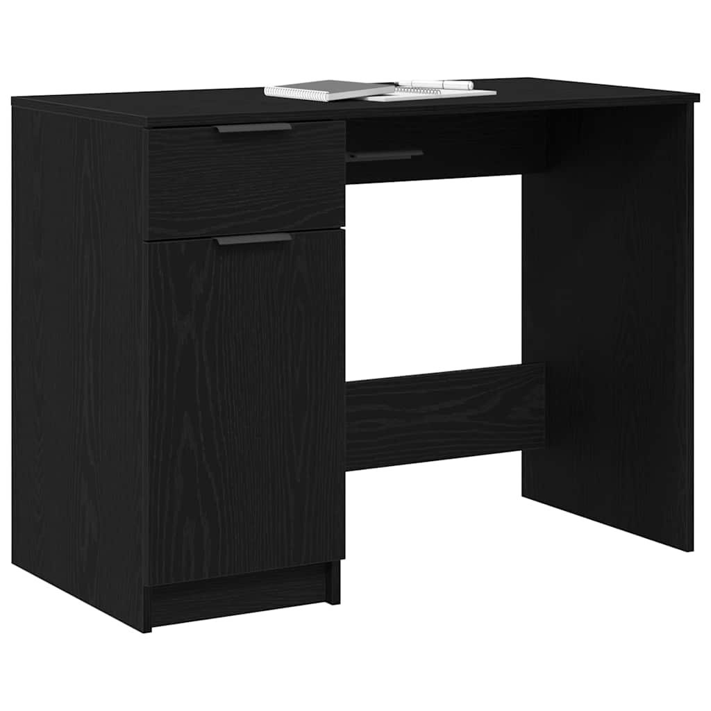 Desk Black Oak 39.37 x 19.69 x 29.53 in Engineered Wood
