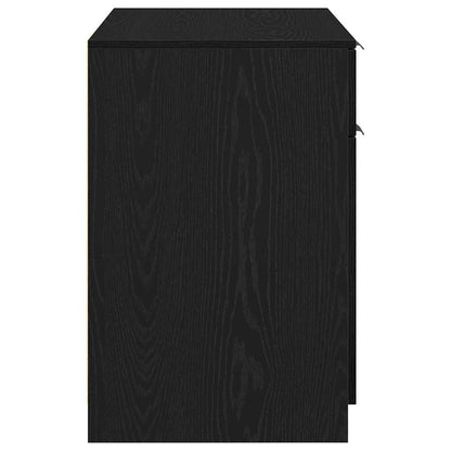 Desk Black Oak 39.37 x 19.69 x 29.53 in Engineered Wood
