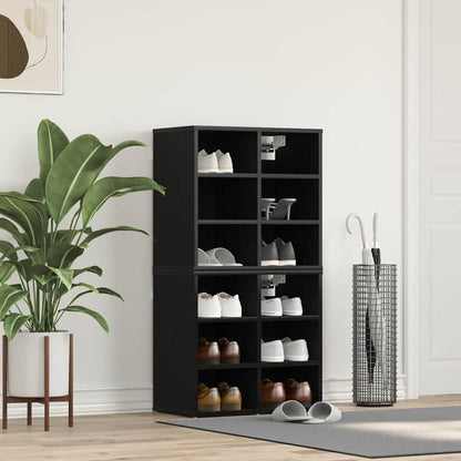 Shoe Cabinet 2 pcs Black Oak 20.47 x 11.81 x 19.88 in