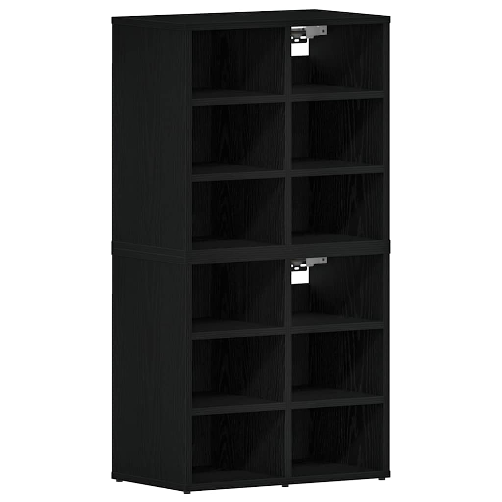 Shoe Cabinet 2 pcs Black Oak 20.47 x 11.81 x 19.88 in