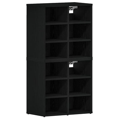 Shoe Cabinet 2 pcs Black Oak 20.47 x 11.81 x 19.88 in