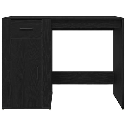 Desk with Drawer Black Oak 100 x 49 x 74 cm Engineered Wood