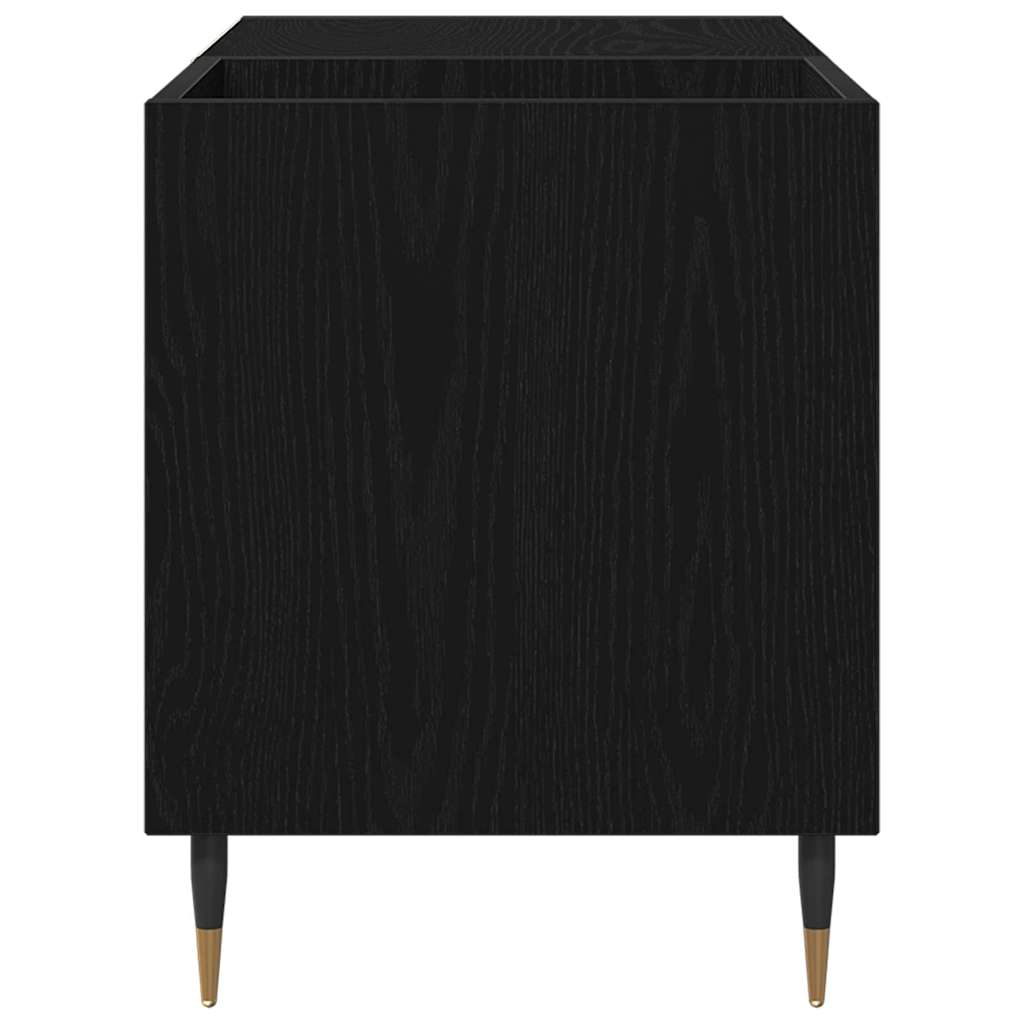 Record Cabinet with Shelf Black Oak 33.46 x 14.96 x 18.90 in