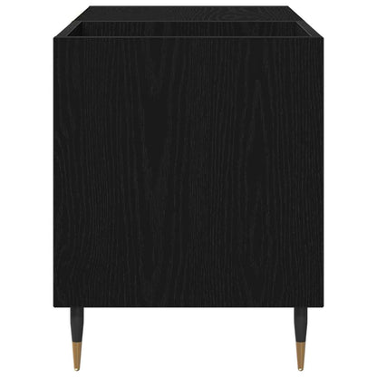 Record Cabinet with Shelf Black Oak 33.46 x 14.96 x 18.90 in