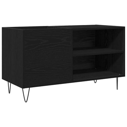Record Cabinet with Shelf Black Oak 33.46 x 14.96 x 18.90 in