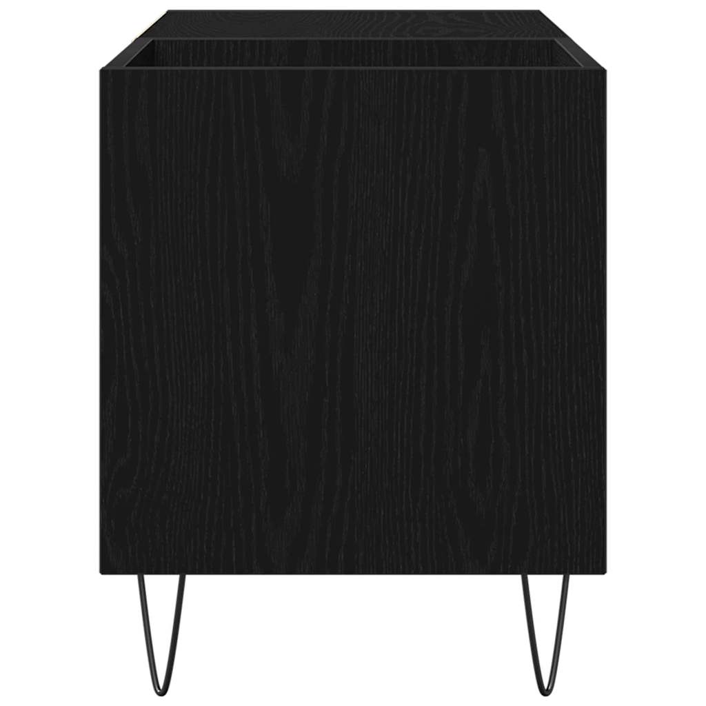 Record Cabinet with Shelf Black Oak 33.46 x 14.96 x 18.90 in