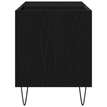 Record Cabinet with Shelf Black Oak 33.46 x 14.96 x 18.90 in
