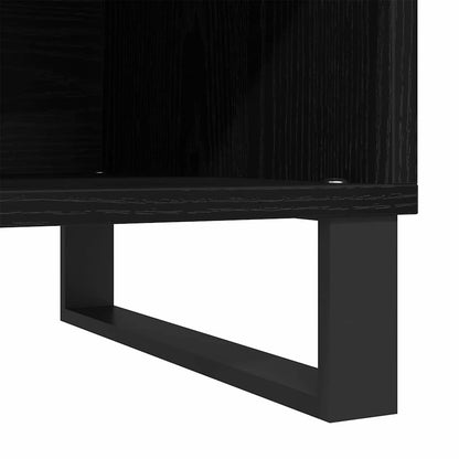 Record Cabinet with Shelf Black Oak 33.46 x 14.96 x 18.90 in
