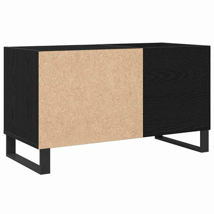 Record Cabinet with Shelf Black Oak 33.46 x 14.96 x 18.90 in