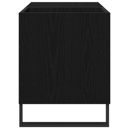 Record Cabinet with Shelf Black Oak 33.46 x 14.96 x 18.90 in