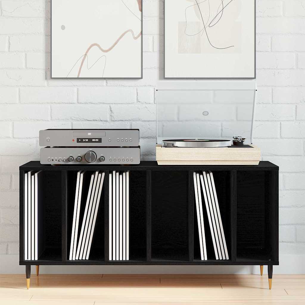 Record Cabinet with Shelf Black Oak 39.37 x 14.96 x 18.90 in