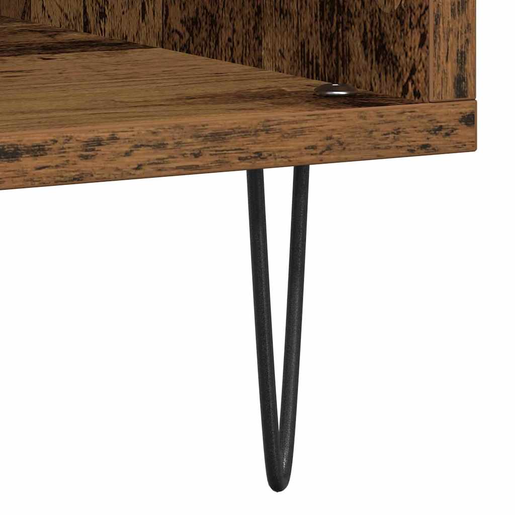 Record Cabinet with Shelf Old wood 39.37 x 14.96 x 18.90 in