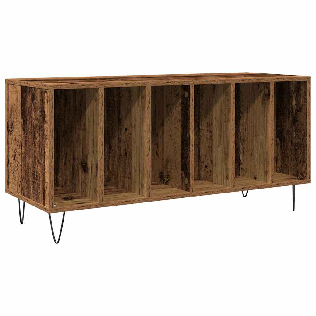 Record Cabinet with Shelf Old wood 39.37 x 14.96 x 18.90 in