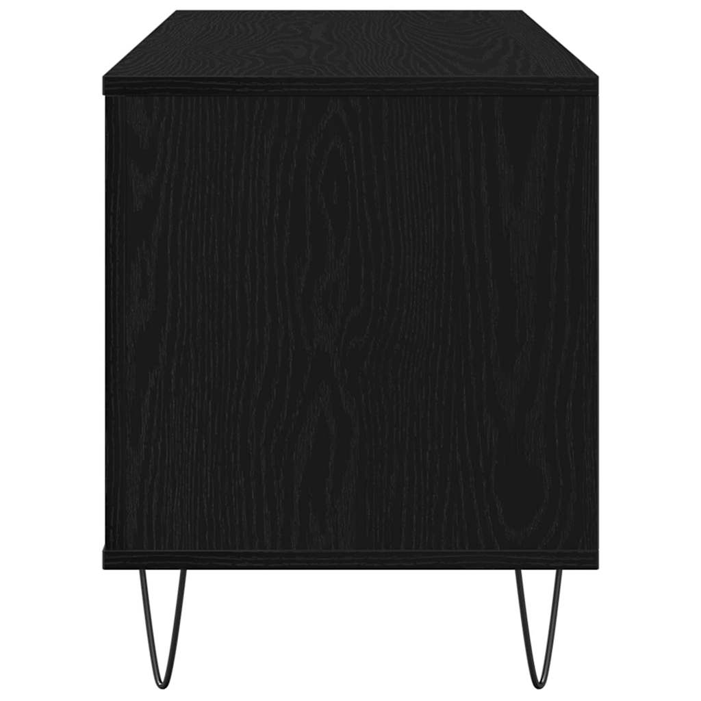 Record Cabinet with Shelf Black Oak 39.37 x 14.96 x 18.90 in