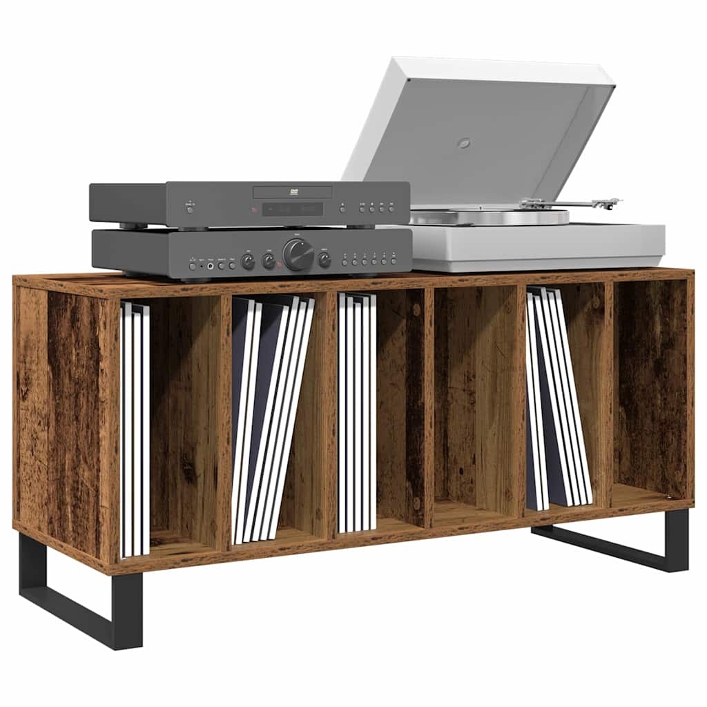 Record Cabinet with Shelf Old wood 39.37 x 14.96 x 18.90 in