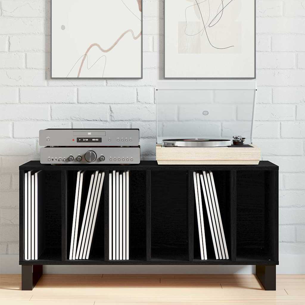 Record Cabinet with Shelf Black Oak 39.37 x 14.96 x 18.90 in