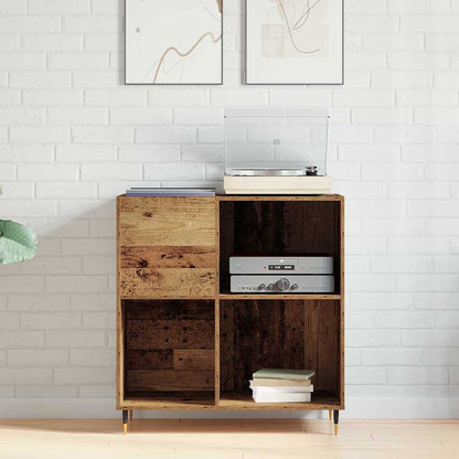 Record Cabinet with Shelf Old wood 33.46 x 14.96 x 35.04 in