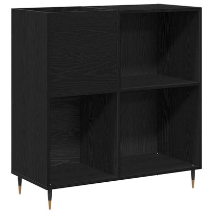 Record Cabinet with Shelf Black Oak 33.46 x 14.96 x 35.04 in