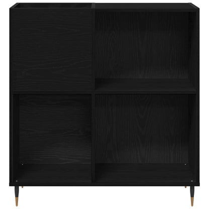 Record Cabinet with Shelf Black Oak 33.46 x 14.96 x 35.04 in