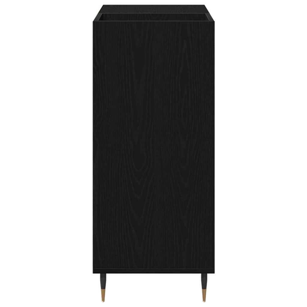 Record Cabinet with Shelf Black Oak 33.46 x 14.96 x 35.04 in