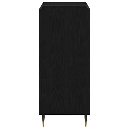 Record Cabinet with Shelf Black Oak 33.46 x 14.96 x 35.04 in